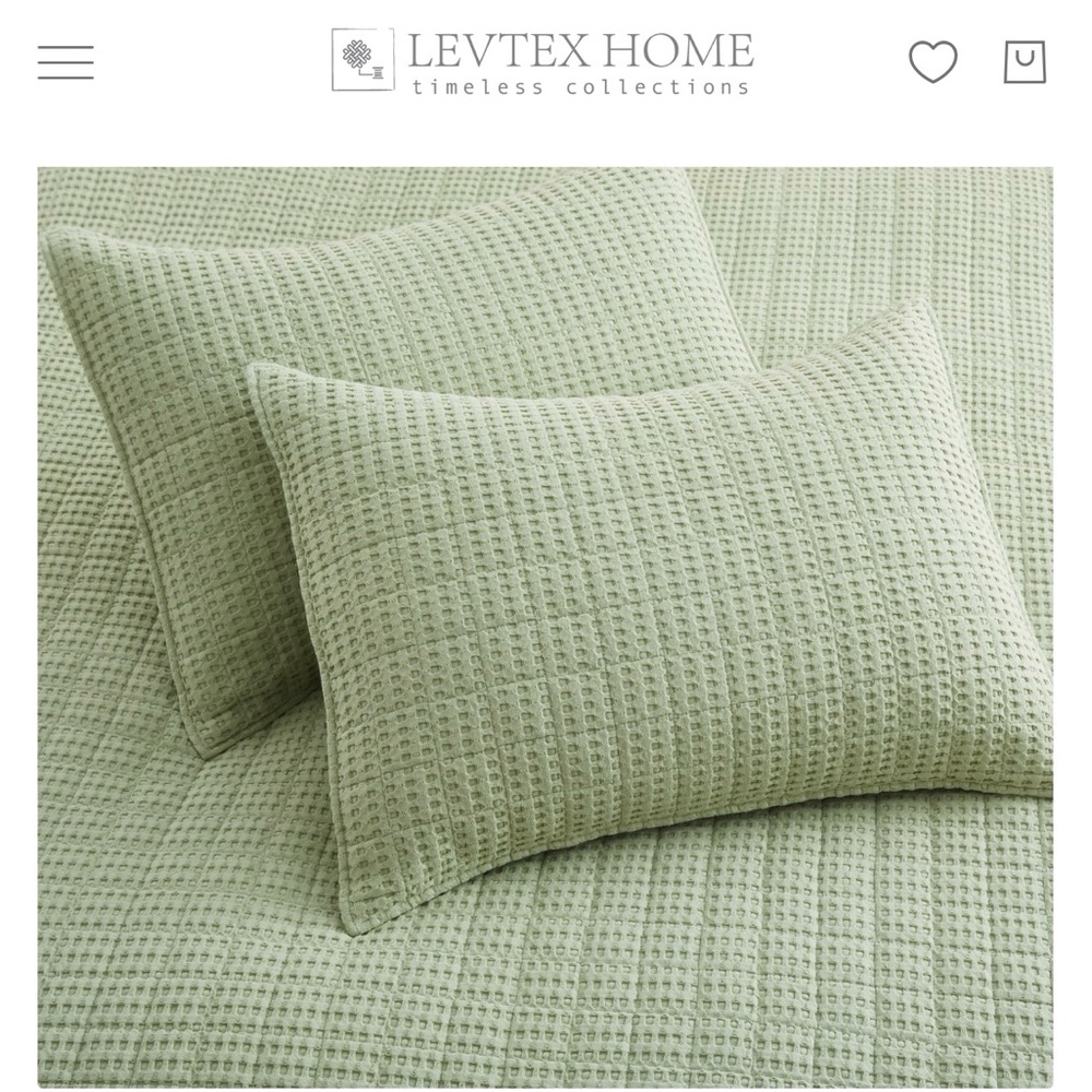 Soft Sage Waffle Duvet Cover Set - Lightweight Textured Bedding - Picture 2 of 6